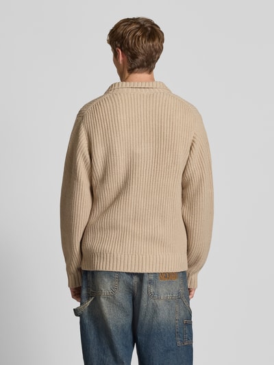 Carhartt Work In Progress Strickpullover mit Stehkragen und Reißverschluss Offwhite 5