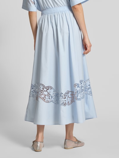 MOS MOSH Midirock mit Lochstickerei Modell 'Redu' Hellblau 5