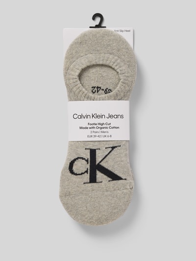 Calvin Klein Jeans Sneakersocken mit Logo-Stitching im 2er-Pack Hellgrau 3