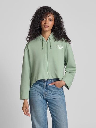 Tom Tailor Denim Oversized Sweatjacke aus reiner Baumwolle Schilf 4
