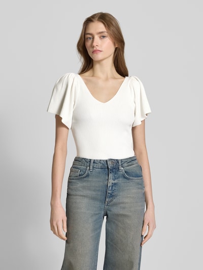 Only Slim Fit Carmen Top mit Kordelzugverschluss Modell 'LEELO' Offwhite 4