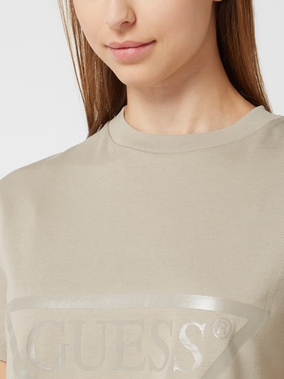 Guess Activewear Boxy Fit T-Shirt mit Logo Modell 'Adele' Taupe 3