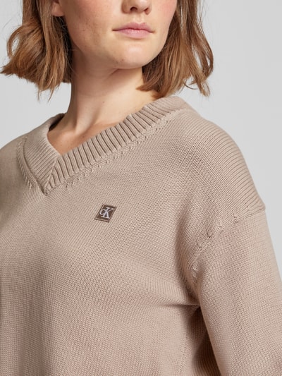 Calvin Klein Jeans Gebreide pullover met labelpatch Rosé - 3