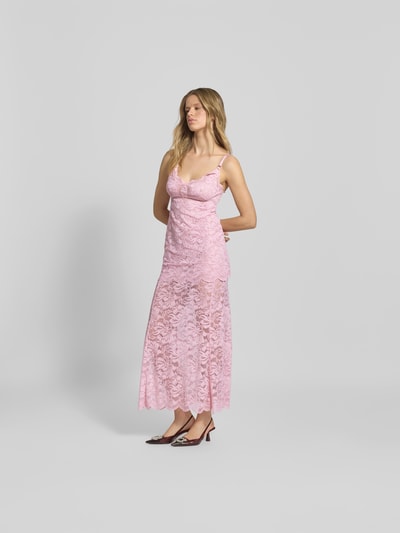 Rabanne Maxikleid mit Nahtreißverschluss Rosa 1