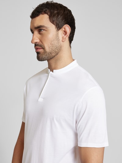 Drykorn Poloshirt in unifarbenem Design Modell 'Louis' Weiss 3