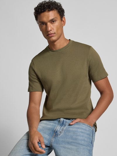 Casual Friday T-shirt van puur katoen, model 'NILO' Olijfgroen - 3