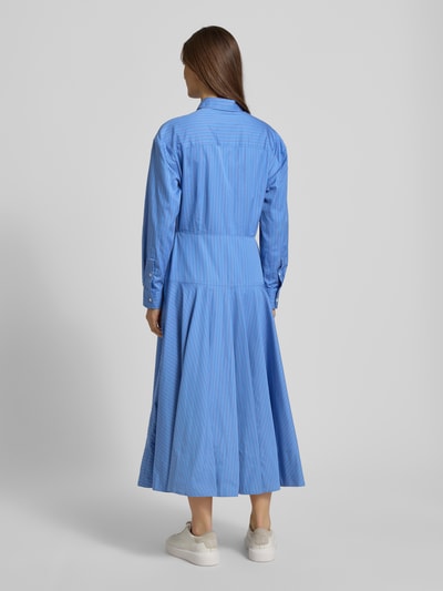 Polo Ralph Lauren Tailliertes Blusenkleid aus reiner Baumwolle Blau 5