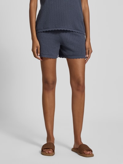 PIECES Szorty z dzianiny o kroju regular fit z czystej bawełny model ‘SCOUT’ Granatowy 4