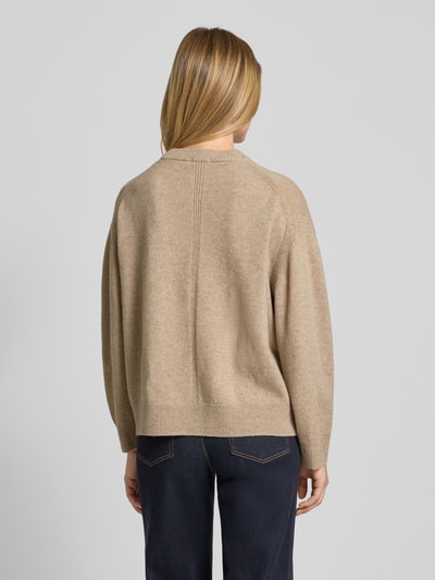 Drykorn Oversized Strickpullover mit gerippten Abschlüssen Sand Melange 5