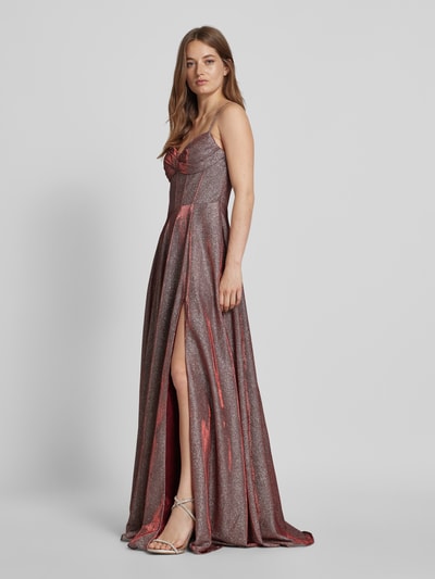 Luxuar Abendkleid mit Herz-Ausschnitt Bordeaux 1