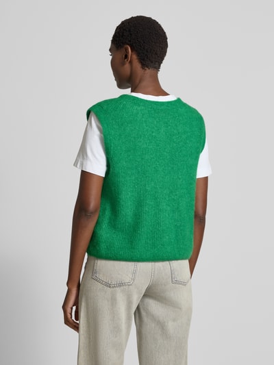 MOS MOSH Mouwloos vest van wolmix met ronde hals Groen - 5