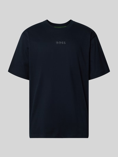 Produktfoto, T-Shirt aus reiner Baumwolle von BOSS Green, unifarben, krój regular fit, krótki rękaw, okrągły dekolt