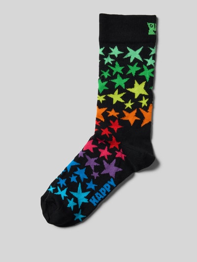 Happy Socks Socken mit Motiv-Stitching Modell 'Star Cluster' Black 1