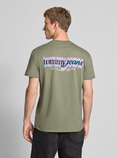 Tommy Jeans Regular fit T-shirt van puur katoen Olijfgroen - 4
