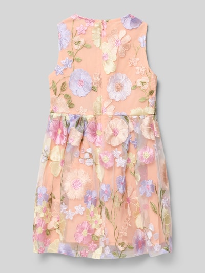 Produktfoto, Tailliertes Chiffonkleid mit Stickereien von s.Oliver RED LABEL, wielokolorowy, bez rękawów, z okrągłym dekoltem, materiał chiffon