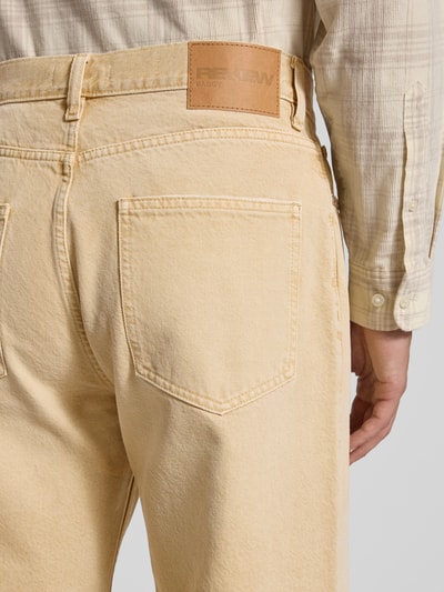 REVIEW Straight Fit Jeans aus reiner Baumwolle im 5-Pocket-Design Sand 3
