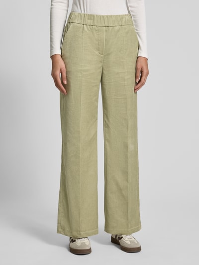 OPUS PANTS Stoffen broek met elastische band, model 'Mucia' Rietgroen - 4