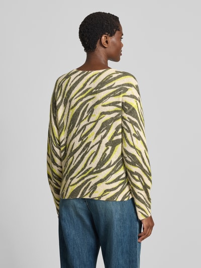 Brax Gebreide pullover met boothals, model 'STYLE.LISA' Neon groen - 5