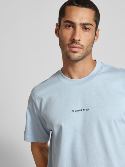 G-Star Raw T-shirt met labelprint Rookblauw - 3