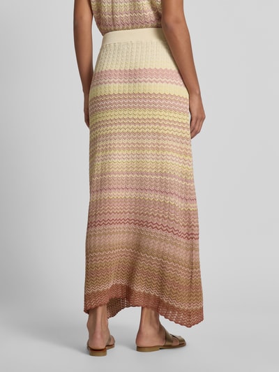 MOS MOSH Gebreide rok met structuurmotief, model 'Hopi' Roze - 5