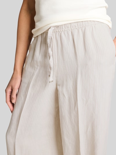Tom Tailor Wide leg broek van linnen-viscosemix Taupe - 3