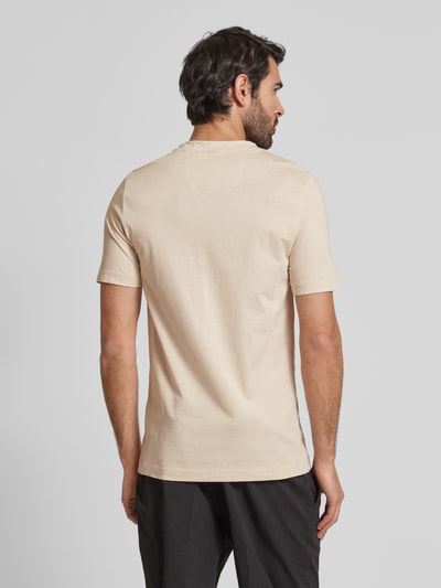 BOSS Green T-Shirt mit Logo-Print und Rundhalsausschnitt Beige 5