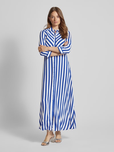 YAS Maxi-jurk met knoopsluiting, model 'SAVANNA' Blauw - 1