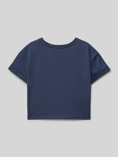 Mango Boxy Fit T-Shirt mit Motiv-Stitchings Modell 'seashell' Marine 3