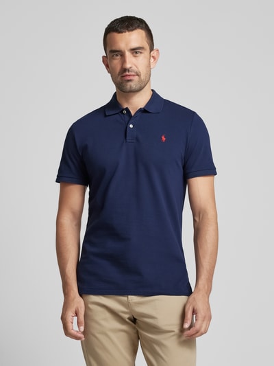 Polo Ralph Lauren Tailored Fit Poloshirt mit Logo-Stitching Marine 4