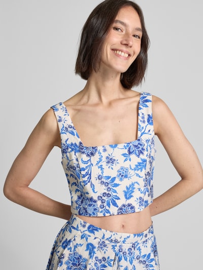 Mango Crop Top mit Karree-Ausschnitt Modell 'INDIGO' Beige 3