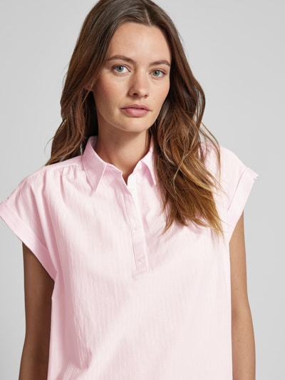 comma Casual Identity Bluse mit Umlegekragen und kurzer Knopfleiste Rosa 3