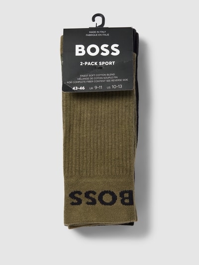 BOSS Socken mit Label-Schriftzug im 2er-Pack Modell 'Sport' Oliv 3