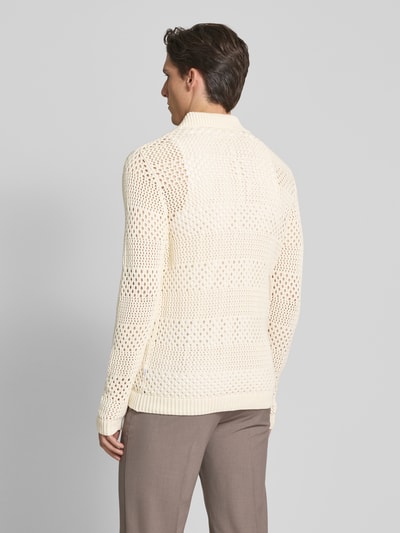 Lindbergh Cardigan mit Lochmuster Modell 'Crochet' Offwhite 5