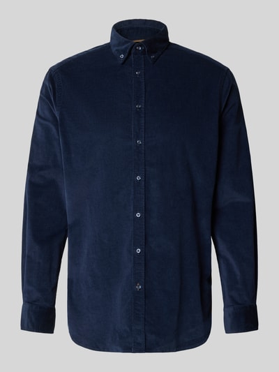 Christian Berg Men Freizeithemd mit Knopfleiste Dunkelblau 2