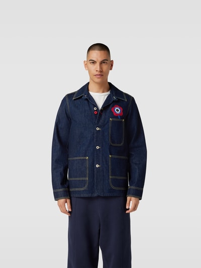 Kenzo Jeansjacke mit Label-Stitching Dunkelblau 4