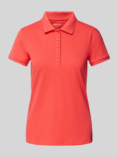 Montego Regular fit poloshirt in effen design Lichtrood - 2