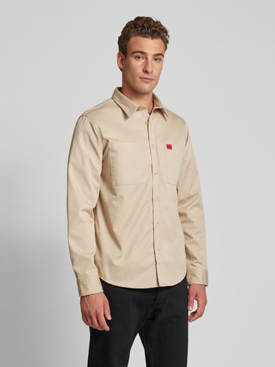 HUGO Regular fit overhemdjack met borstzakken, model 'Egrin' Beige - 4