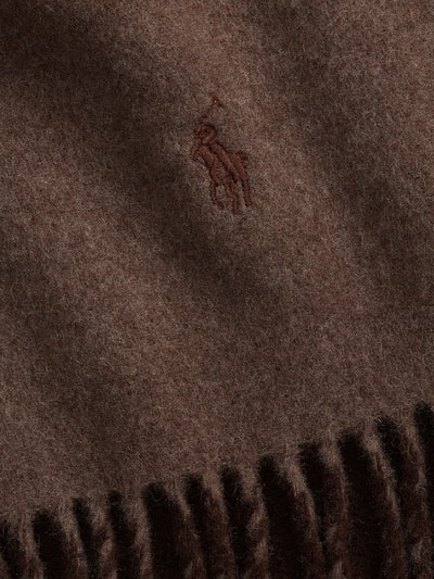 Polo Ralph Lauren Szal z czystej wełny z wyhaftowanym logo Ciemnobrązowy 3