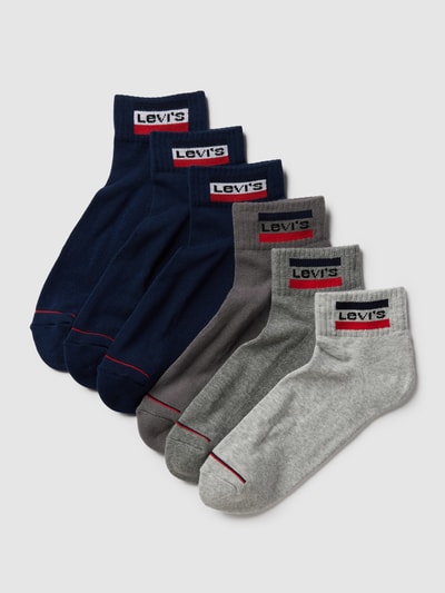 Levi's® Skarpety z detalami z logo w zestawie 6 szt., model 'MID CUT SPRTWR LOGO' Niebieski 1