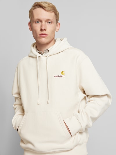 Carhartt Work In Progress Hoodie met labelstitching, model 'AMERICAN SCRIPT' Offwhite - 3