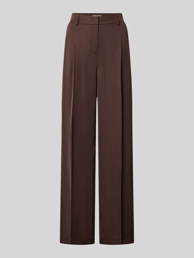 Produktfoto, Wide Leg Bundfaltenhose mit Gesäßtaschen od Christian Berg Cocktail, Mieszanka materiałów z lyocellem, efekt błyszczący, brązowy kolor