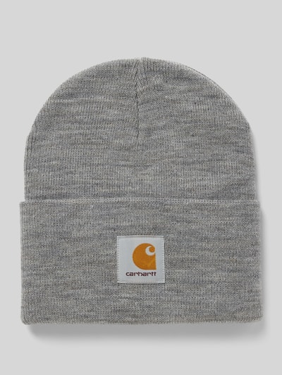 Carhartt Work In Progress Beanie mit Label-Patch Modell 'WATCH' Hellgrau Melange 1