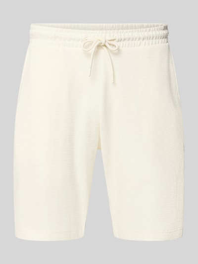 Produktfoto, Shorts aus Baumwolle mit Strukturmuster von Christian Berg Men in Creme, elastischer Bund, Regular Fit, strukturierte Oberfläche