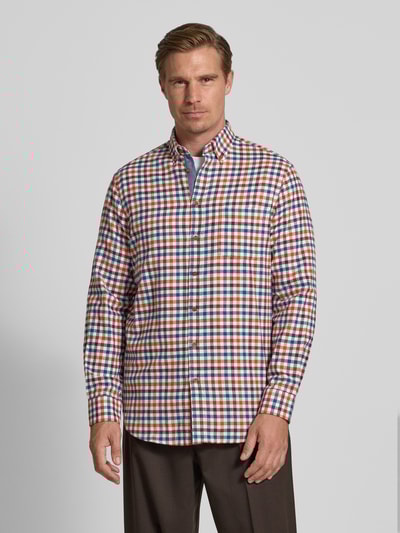 Christian Berg Men Koszula casualowa o kroju slim fit z kołnierzykiem typu button down Bordowy 4