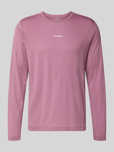 Productfoto, Funktionsshirt met logo en ronde hals van Salomon, regular fit, lange mouwen, achterkantlengte maat M 70 cm, roze, effen