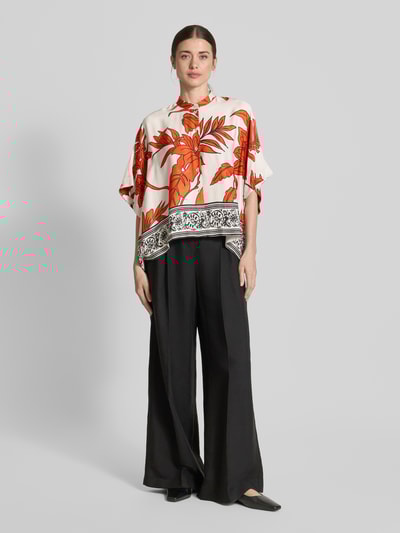 Emily Van den Bergh Relaxed fit blouse van viscose met opstaande kraag Oranje - 1