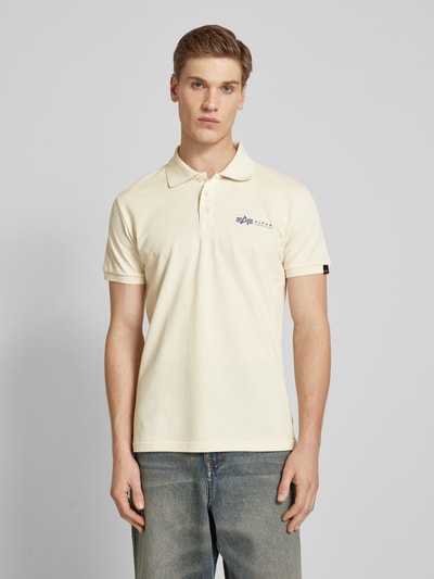 Alpha Industries Regular fit poloshirt met labelprint Offwhite - 4