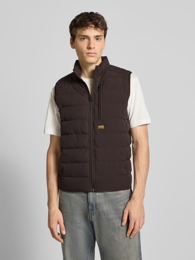 G-Star Raw Bodywarmer met opstaande kraag Donkerbruin - 4