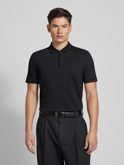 HUGO Regular fit poloshirt met labeldetail, model 'Dekok' Zwart - 4