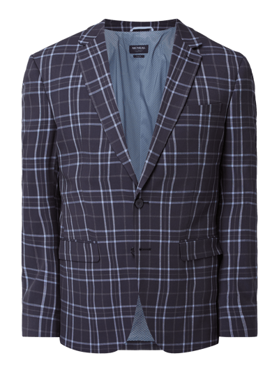 MCNEAL Slim fit 2-knoops colbert en ruitmotief Marineblauw - 2